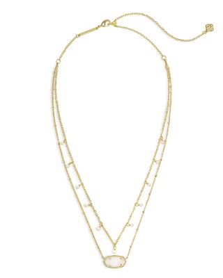 Elisa Cultured Freshwater Pearl & Drusy Stone Adjustable Layered Necklace, 19"
