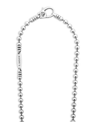 Men's 18K Yellow Gold & Sterling Silver Anthem Ball Chain Link Station Necklace, 24" - Exclusive