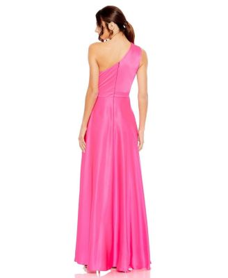 One Shoulder High Low A Line Gown
