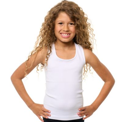 Girls' Ribbed Racer Back Tank Top - Big Kid