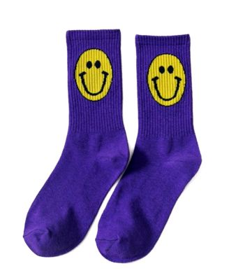 Malibu Sugar Girls' Happy Face Socks (8-12) - Big Kid