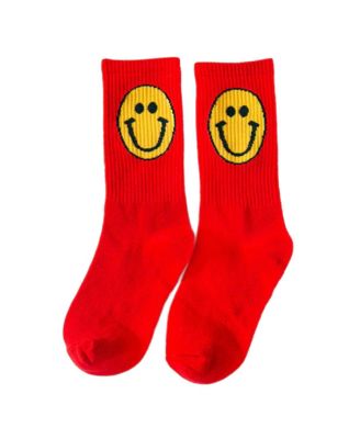 Malibu Sugar Girls' Happy Face Socks (8-12) - Big Kid