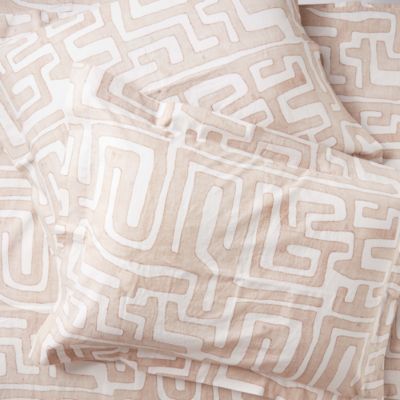 Blush Classic Kuba Cloth King Sham, Pair