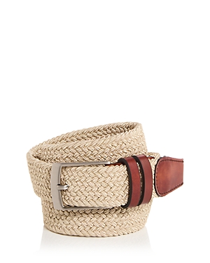 Shop Magnanni Men's Nadal Woven Belt In Taupe And