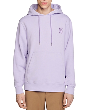 Shop Sandro Pullover Logo Hoodie In Lavender
