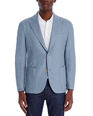 Shop Eleventy Cotton Pique Jersey Slim Fit Unstructured Sport Coat In 08 Denim