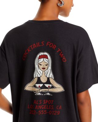 “RE DONE” 90's Cocktails Tシャツ WashedBlack RE/DONE 90s Cocktails For Two Tee | Bloomingdale's