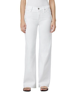 Shop Hudson Rosie High Rise Wide Leg Jeans In White Lily
