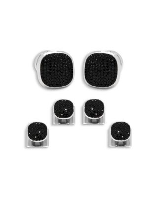 Cufflinks Inc - Black Pav&eacute; Crystal Stud & Cufflink Set