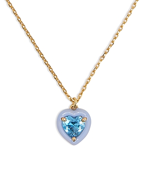 Shop Kate Spade New York Sweetheart Mini Pendant Necklace, 16 In Blue/gold