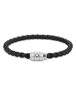 Montblanc - Stainless Steel and Leather Ring Bracelet