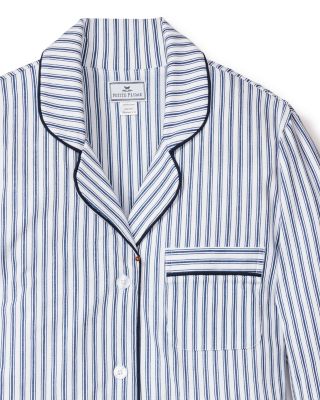 Navy French Ticking Pima Nightshirt