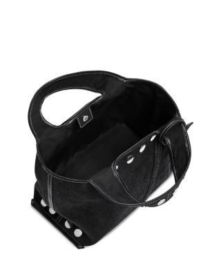 Washed Denim Mini Market Tote Bag