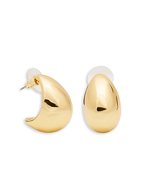Shop Kenneth Jay Lane Dome J Hoop Earrings, 1 Diameter In Gold