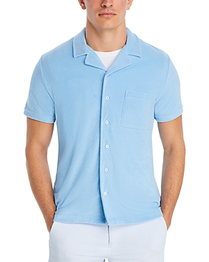 Shop Onia Terry Short Sleeve Shirt In Air Blue