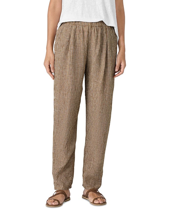 Eileen Fisher Printed Linen Pants | Bloomingdale's