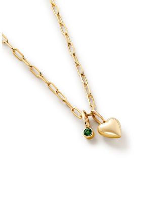 10K Gold Heart & Stone Necklace