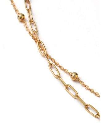 10K Gold Paperclip and Satelitte Necklace