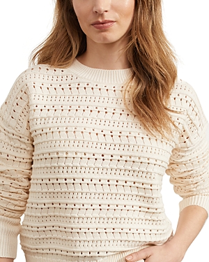 Shop Hobbs London Limited Colemere Crewneck Sweater In Buttercream