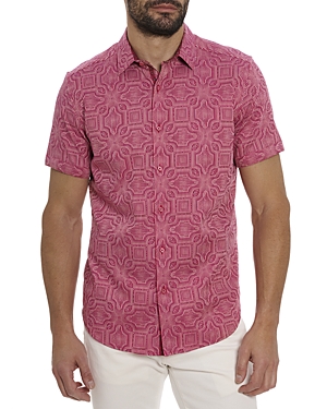 Shop Robert Graham Voyage Classic Fit Short Sleeve Shirt In Pink