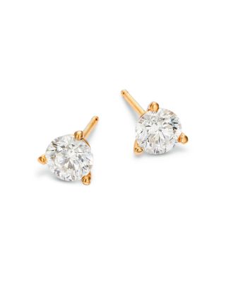 Diamond Stud Earrings in 14K Yellow Gold, 0.90 tcw