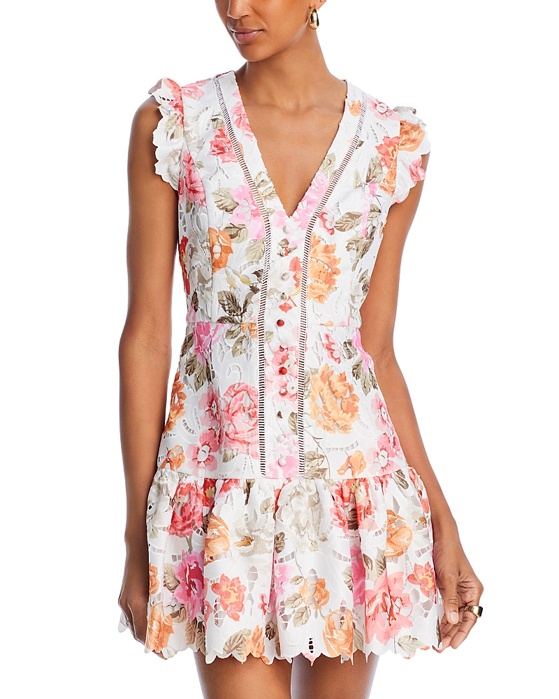 Aqua Lace Floral Dress - Exclusive
