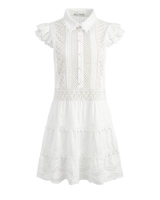 Meeko Embroidered Ruffle Sleeve Dress