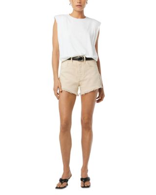 The Alex High Rise Denim Shorts in Safari