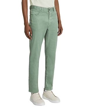 Shop Zegna Roccia Stretch Jeans In Medium Green Solid