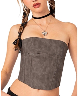Shop Edikted Christa Washed Corset In Gray