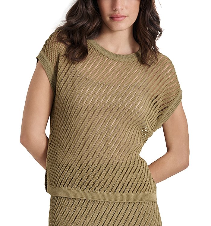 Open Stitch Dolman Sleeve Pullover
