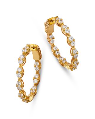 Bloomingdale's Fine Collection Diamond Inside Out Hoop Earrings in 14K Yellow Gold, 1.50 ct. t. w. - Exclusive