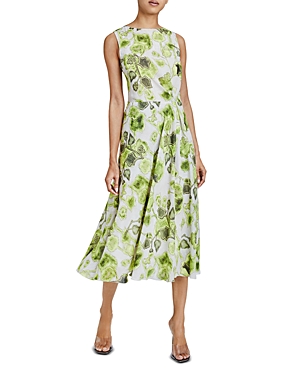 Shop Santorelli Fit And Flare Midi Dress In Moss