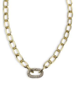 AQUA - Eno Pav&eacute; Link Collar Necklace, 17"-19" - Exclusive