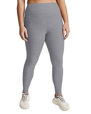 Shop Beyond Yoga Spacedye Caught In The Midi High Waisted Legging In Cloud Gray Heather
