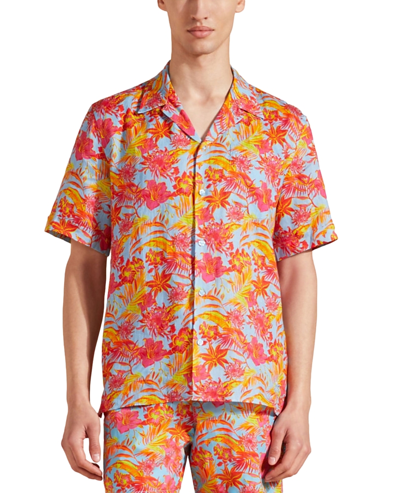 Vilebrequin Charli Tahiti Flowers Print Linen Camp Shirt