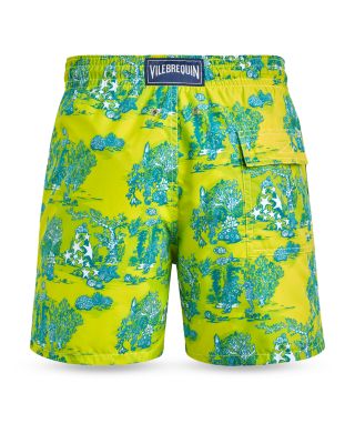 Moorea Deep Sea Toile De Jouy Print 6" Swim Trunks