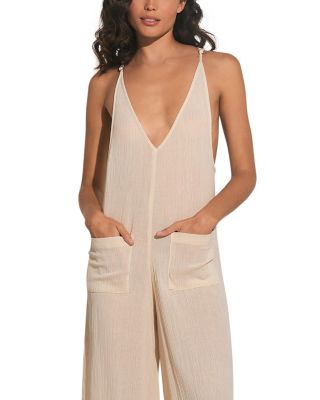 V Neck Wide Leg Jumpsuit Cover Up