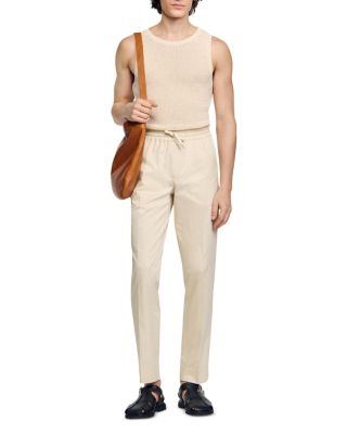 Alpha Cotton Blend Straight Leg Drawstring Pants