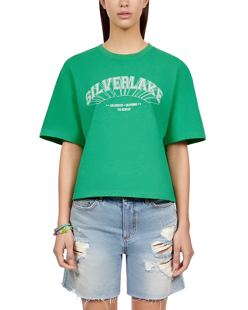 The Kooples Cotton Cropped Graphic Tee