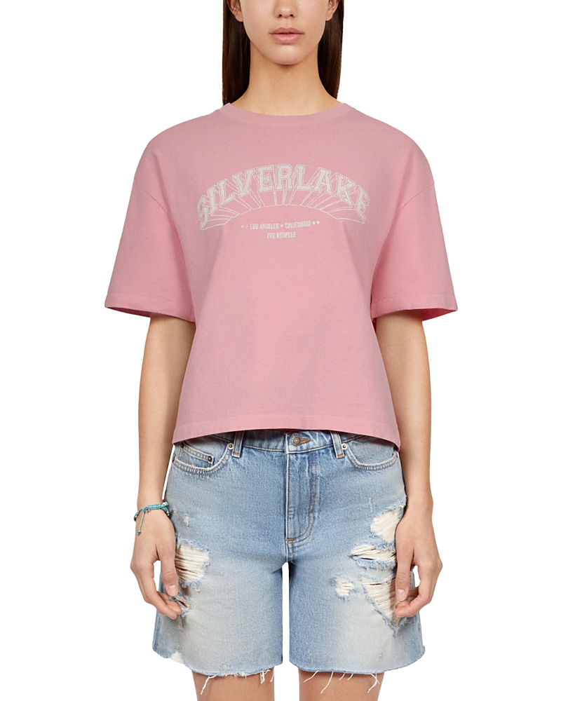 The Kooples Cotton Cropped Graphic Tee