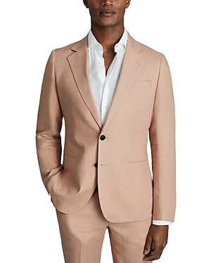 Shop Reiss Kin Linen Slim Fit Blazer In Pink