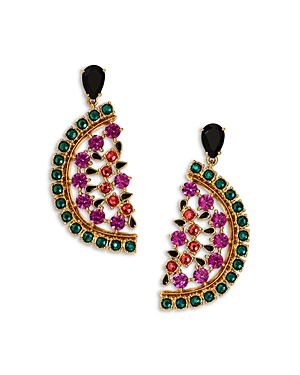 NADRI AJOA BY NADRI DOLCE VITA MIXED STONE WATERMELON DROP EARRINGS IN 18K GOLD PLATED