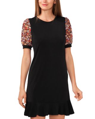 CeCe - Printed Short Sleeved Dress