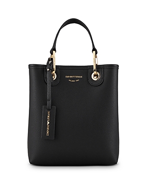 Emporio Armani Logo Hardware Tote With Detachable Strap In Pepper