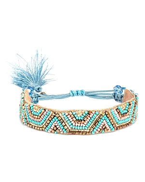 Shop Deepa By Deepa Gurnani Miles Beaded Slider Bracelet In Blue/multi