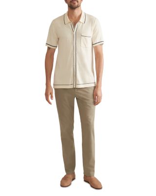 Wyatt Cotton, Nylon, & Merino Wool Tipped Sweater Knit Standard Fit Button Down Shirt