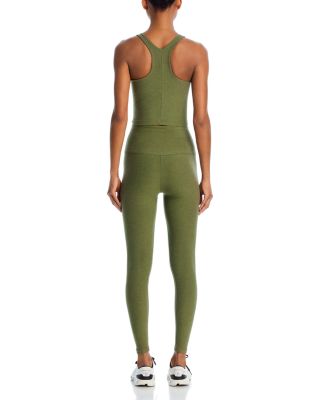 Spacedye Caught In The Midi High Waisted Legging in Moss Green