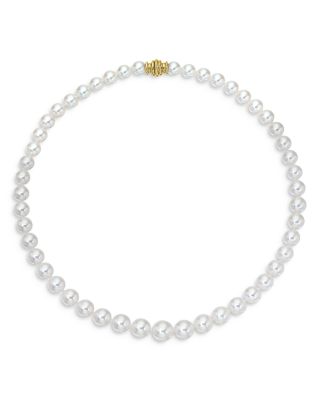 18K Yellow Gold  Japanese Akoya Cultured Pearl Necklace, 18&amp;quot;