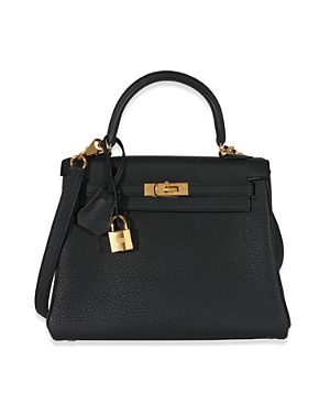 Shop Pre-owned Hermes  Hermes Kelly 25 Leather Handbag In Black
